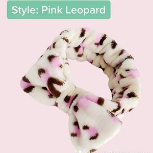 Pink Leopard Print Makeup/Spa Headband
